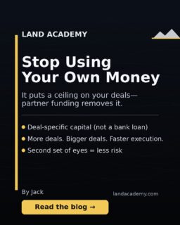 If you’re only doing land deals with your own money, there’s a good chance you’re unintentionally capping your growth.
Not because cash is bad—because it quietly limits the size of deals you’ll pursue and how fast you can move when a great opportunity shows up.
I wrote a thorough blog explaining how partnership funding actually works (it’s not like a bank), why it can reduce your risk, and how it removes the ceiling that slows most investors down.
Comment PARTNER and I’ll DM you the blog.
#LandInvesting #RealEstateInvestor #PassiveIncome #LandForSale #RealEstateGoals #LandDeals #InvestInLand #LandFlipping #RealEstateSuccess #PropertyInvesting #LandInvestors #RealEstateTips #LandLife #RealEstateWealth #LandOpportunity #BuyLand #RealEstateJourney #FlippingLand #InvestmentProperty #BuildWealth #PassiveIncome #InvestorLife #OffMarketDeals